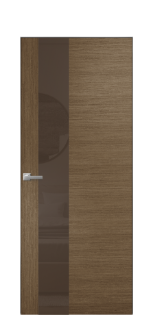 Дверь межкомнатная Vetro 14 Цвет Дуб Шоколад Покрытие Шпон масло  Наличник Скрытый короб хром Цена 68460