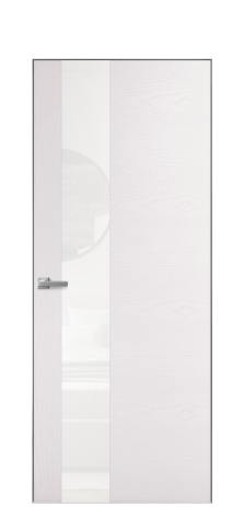 Дверь межкомнатная Vetro 14 Цвет Ясень Крем Покрытие Шпон крашеный  Наличник Скрытый короб хром Цена 65010