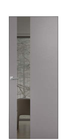 Дверь межкомнатная Vetro 14 Цвет Ясень Гриджио Покрытие Шпон крашеный  Наличник Скрытый короб хром Цена 65010