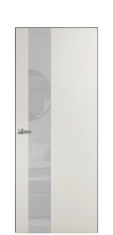 Дверь межкомнатная Vetro 14 Цвет Лайт Грей Покрытие ПВХ SOFT (ПЭТ) Наличник Скрытый короб хром Цена 58910