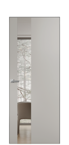 Дверь межкомнатная Vetro 14 Цвет Серый Шелк Покрытие Эмаль  Наличник Скрытый короб хром Цена 45550