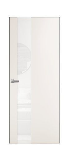 Дверь межкомнатная Vetro 14 Цвет Молочный Покрытие Эмаль  Наличник Скрытый короб хром Цена 62710