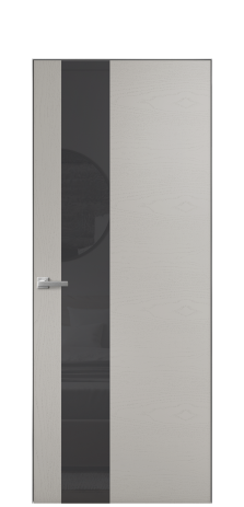Дверь межкомнатная Vetro 14 Цвет Ясень Серый Шелк Покрытие Шпон крашеный  Наличник Скрытый короб хром Цена 47850