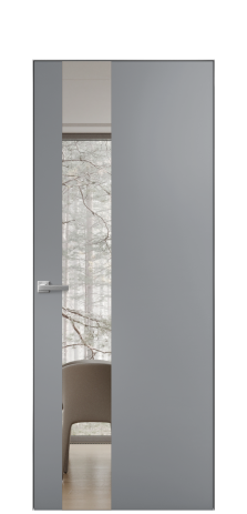 Дверь межкомнатная Vetro 14 Цвет Гриджио Покрытие Эмаль  Наличник Скрытый короб хром Цена 56850