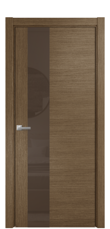 Дверь межкомнатная Vetro 14 Цвет Дуб Шоколад Покрытие Шпон масло  Наличник L 75 Цена 48275