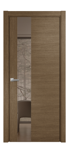 Дверь межкомнатная Vetro 14 Цвет Дуб Шоколад Покрытие Шпон масло  Наличник L 75 Цена 48775