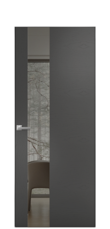 Дверь межкомнатная Vetro 14 Цвет Ясень Антрацит Покрытие Шпон крашеный  Наличник Скрытый короб хром Цена 59600