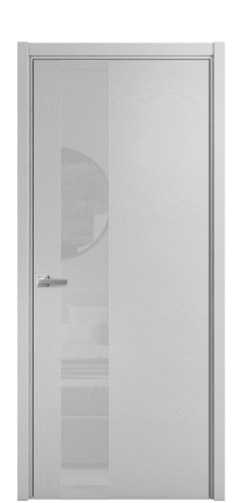 Дверь межкомнатная Vetro 14 Цвет Ясень Телегрей Покрытие Шпон крашеный  Наличник L 50 Цена 48775