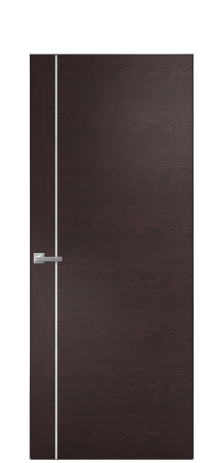 Дверь межкомнатная Vetro 17 Цвет Мореный Дуб Покрытие Шпон натуральный  Наличник Скрытый короб хром Цена 66010