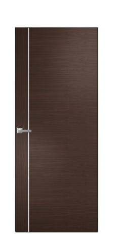 Дверь межкомнатная Vetro 17 Цвет Каштановый Орех Покрытие Шпон натуральный  Наличник Скрытый короб хром Цена 62950