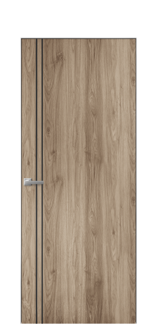 Дверь межкомнатная Slot 10-012 Цвет Орех NY смоук Покрытие ПВХ WOOD NATURAL Наличник Скрытый короб хром Цена 39660