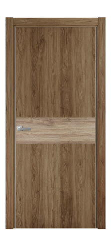 Дверь межкомнатная Duet 11 Цвет Орех NY классический Покрытие ПВХ WOOD NATURAL Наличник Скрытый короб хром Цена 48910