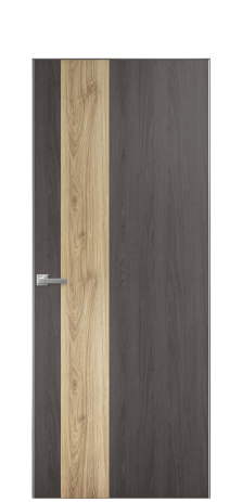 Дверь межкомнатная Duet 14 Цвет Maderaira oak agate Покрытие ПВХ WOOD NATURAL Наличник Скрытый короб хром Цена 39128