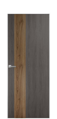 Дверь межкомнатная Duet 14 Цвет Maderaira oak agate Покрытие ПВХ WOOD NATURAL Наличник Скрытый короб хром Цена 39128