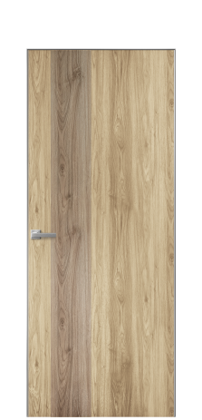 Дверь межкомнатная Duet 14 Цвет Орех NY светлый Покрытие ПВХ WOOD NATURAL Наличник Скрытый короб хром Цена 39128