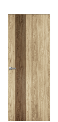 Дверь межкомнатная Duet 14 Цвет Орех NY светлый Покрытие ПВХ WOOD NATURAL Наличник Скрытый короб хром Цена 39128