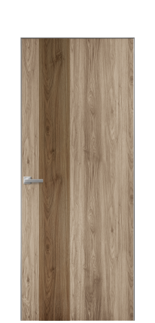Дверь межкомнатная Duet 14 Цвет Орех NY смоук Покрытие ПВХ WOOD NATURAL Наличник Скрытый короб хром Цена 39128