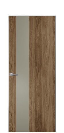 Дверь межкомнатная Duet 14 Цвет Орех NY классический Покрытие ПВХ WOOD NATURAL Наличник Скрытый короб хром Цена 39128