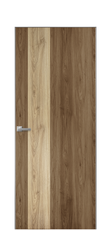 Дверь межкомнатная Duet 14 Цвет Орех NY классический Покрытие ПВХ WOOD NATURAL Наличник Скрытый короб хром Цена 39700