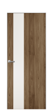Дверь межкомнатная Duet 14 Цвет Орех NY классический Покрытие ПВХ WOOD NATURAL Наличник Скрытый короб хром Цена 39700