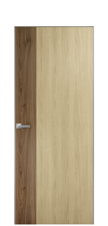 Дверь межкомнатная Duet 19 Цвет Maderaira oak amber Покрытие ПВХ WOOD NATURAL Наличник Скрытый короб хром Цена 53550