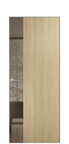Дверь межкомнатная Vetro 19 Цвет Maderaira oak amber Покрытие ПВХ WOOD NATURAL Наличник Скрытый короб хром Цена 42624