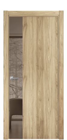 Дверь межкомнатная Vetro 19 Цвет Орех NY светлый Покрытие ПВХ WOOD NATURAL Наличник L 75 Цена 31575