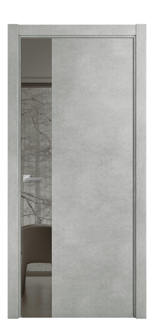 Дверь межкомнатная Vetro 19 Цвет Бетон серый Покрытие ПВХ ORIGINAL Наличник L 75 Цена 31575