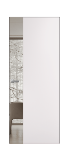 Дверь межкомнатная Vetro 19 Цвет Крем Покрытие Эмаль  Наличник Скрытый короб хром Цена 57600