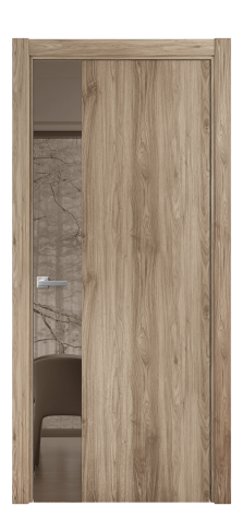 Дверь межкомнатная Vetro 19 Цвет Орех NY смоук Покрытие ПВХ WOOD NATURAL Наличник L 75 Цена 39150