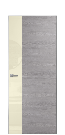 Дверь межкомнатная Vetro 19 Цвет Дуб Кварц Покрытие Шпон натуральный  Наличник Скрытый короб хром Цена 70910