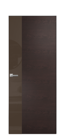 Дверь межкомнатная Vetro 19 Цвет Мореный Дуб Покрытие Шпон натуральный  Наличник Скрытый короб хром Цена 70910