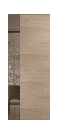 Дверь межкомнатная Ветро 19 Цвет Дуб Песочный Покрытие Шпон натуральный  Наличник Скрытый короб хром Цена 54500