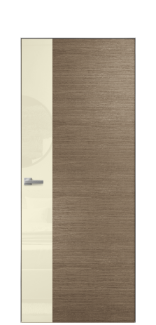 Дверь межкомнатная Vetro 19 Цвет Дуб Кофе Покрытие Шпон масло  Наличник Скрытый короб хром Цена 72760