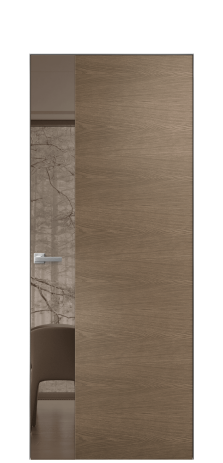 Дверь межкомнатная Ветро 19 Цвет Дуб Мускат Покрытие Шпон натуральный  Наличник Скрытый короб хром Цена 54500