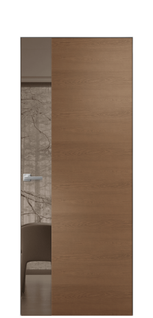 Дверь межкомнатная Ветро 19 Цвет Дуб Темный Покрытие Шпон натуральный  Наличник Скрытый короб хром Цена 54500