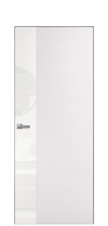 Дверь межкомнатная Vetro 19 Цвет Ясень Крем Покрытие Шпон крашеный  Наличник Скрытый короб хром Цена 69310