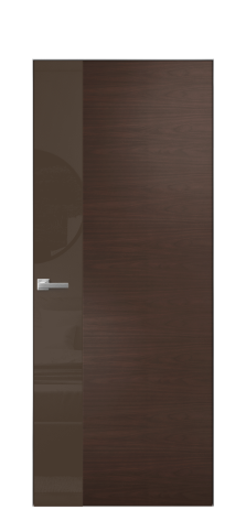 Дверь межкомнатная Vetro 19 Цвет Каштановый Орех Покрытие Шпон натуральный  Наличник Скрытый короб хром Цена 56750