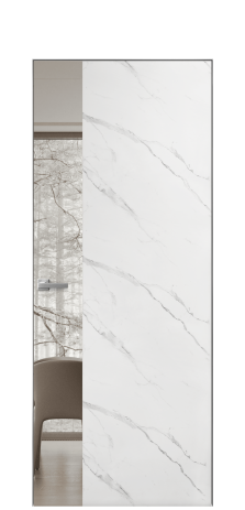 Дверь межкомнатная Vetro 19 Цвет Monte white soft Покрытие ПВХ ORIGINAL Наличник Скрытый короб хром Цена 47610