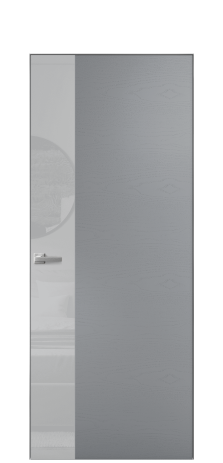 Дверь межкомнатная Vetro 19 Цвет Ясень Гриджио Покрытие Шпон крашеный  Наличник Скрытый короб хром Цена 70060