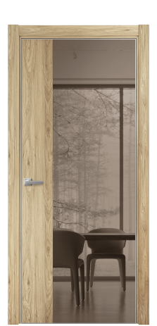 Дверь межкомнатная Vetro 20 Цвет Орех NY светлый Покрытие ПВХ WOOD NATURAL Наличник L 75 Цена 55125