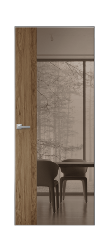 Дверь межкомнатная Vetro 20 Цвет Орех NY классический Покрытие ПВХ WOOD NATURAL Наличник Скрытый короб хром Цена 62450