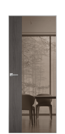 Дверь межкомнатная Vetro 20 Цвет Maderaira oak agate Покрытие ПВХ WOOD NATURAL Наличник Скрытый короб хром Цена 48088