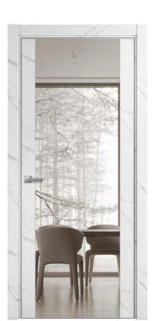 Дверь межкомнатная Vetro 21 Цвет Monte white soft Покрытие ПВХ ORIGINAL Наличник L 75 Цена 53025