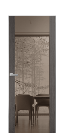Дверь межкомнатная Vetro 21 Цвет Maderaira oak agate Покрытие ПВХ WOOD NATURAL Наличник Скрытый короб хром Цена 48088