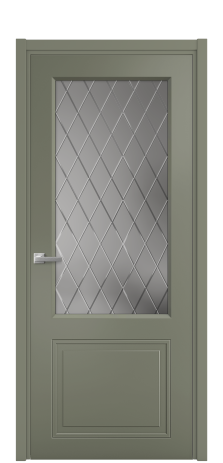 Дверь межкомнатная Stripe 2 Цвет Зеленый Покрытие Эмаль  Наличник L 50 Цена 46923
