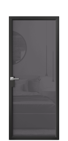 Дверь межкомнатная Фрейм 01 Цвет Черный Покрытие Алюминий  Наличник Скрытый короб Цена 68610