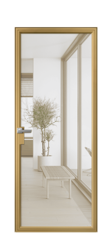Дверь межкомнатная Фрейм 01 Цвет Латунь Покрытие Алюминий  Наличник Скрытый короб Цена 76620