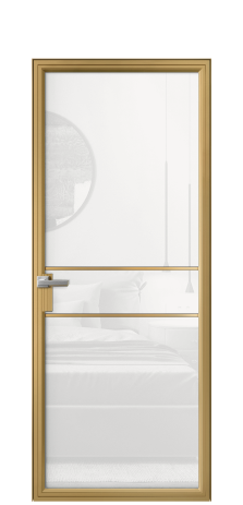 Дверь межкомнатная Frame 02 Цвет Латунь Покрытие Алюминий  Наличник Скрытый короб Цена 67130