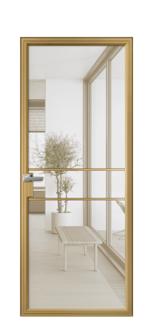 Дверь межкомнатная Frame 02 Цвет Латунь Покрытие Алюминий  Наличник Скрытый короб Цена 67480